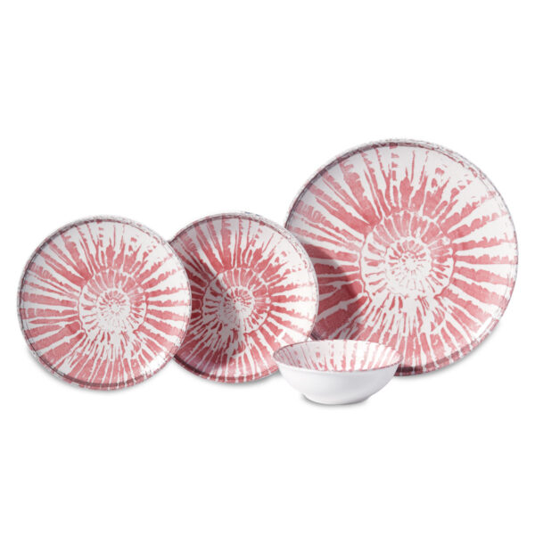 سرویس غذاخوری چینی 16 پارچه صورتی لوراکرکماز 8858