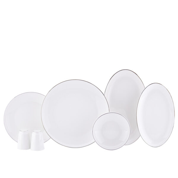 سرویس غذاخوری چینی 60 پارچه سفید ونتا کرکماز 8336