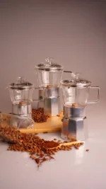 موکاپات شیشه ای 9 فنجان نقره ای سیلور تاشوو T3378 Iran Home Appliances لوازم خانگی ایران