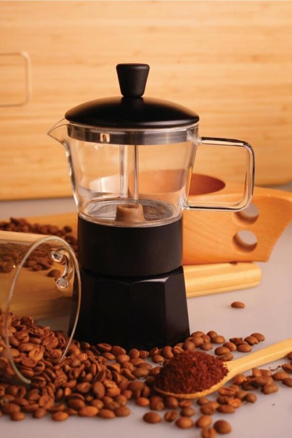 موکاپات شیشه ای 6 فنجان مشکی استون تاشوو T3380 Iran Home Appliances لوازم خانگی ایران