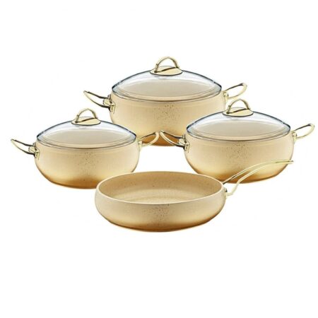 سرویس غذاپز 7 پارچه طلایی مریخ تاشوو T3572 Iran Home Appliances لوازم خانگی ایران