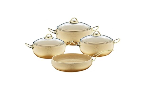 سرویس غذاپز 7 پارچه طلایی مریخ تاشوو T3572 Iran Home Appliances لوازم خانگی ایران