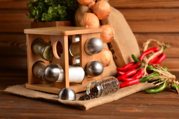 قفسه ادویه چرخان 8 عددی فونتی بامبوم B2617