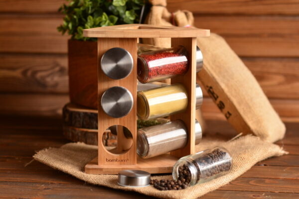 قفسه ادویه چرخان 9 عددی آنکورا بامبوم B1363 Iran Home Appliances لوازم خانگی ایران