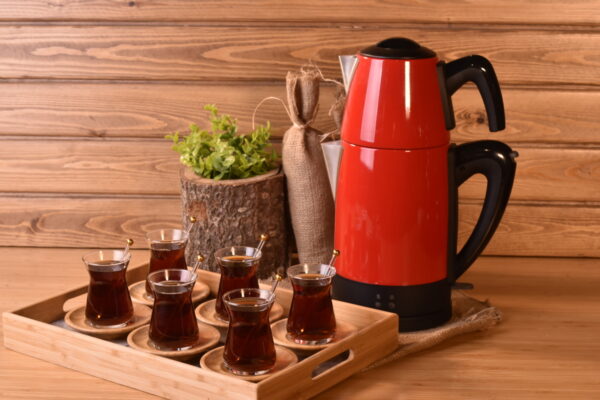 چای ساز اتوماتیک برقی استیل 1800 وات 1.8 + 0.7 لیتر قرمز تیاتیک بامبوم B3337 Iran Home Appliances لوازم خانگی ایران