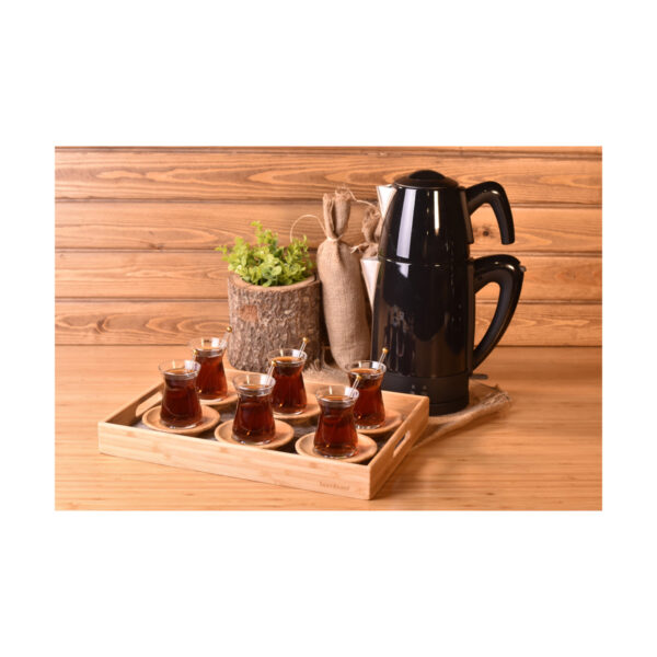 چای ساز اتوماتیک برقی استیل 1800 وات 1.8 + 0.7 لیتر مشکی تیاتیک بامبوم B3338 Iran Home Appliances لوازم خانگی ایران