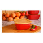 ظرف نگهدارنده غذا گرانیت 10 سانتی متر 300 میلی لیتر قرمز اسلالوم بامبوم B3769 Iran Home Appliances لوازم خانگی ایران