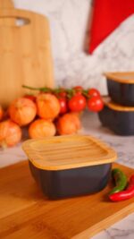 ظرف نگهدارنده غذا گرانیت 10 سانتی متر 300 میلی لیتر طوسی اسلالوم بامبوم B3771 Iran Home Appliances لوازم خانگی ایران