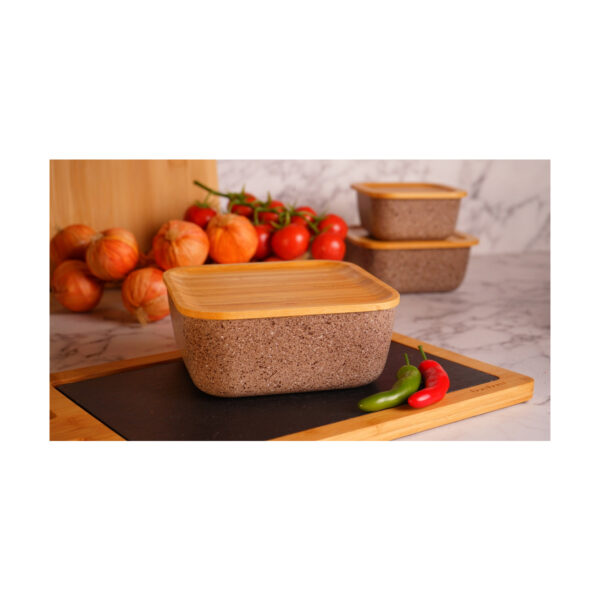 ظرف نگهدارنده غذا گرانیت 12.5 سانتی متر 500 میلی لیتر بژ اسلالوم بامبوم B3772 Iran Home Appliances لوازم خانگی ایران