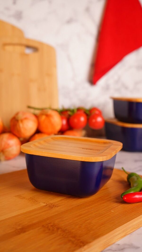 ظرف نگهدارنده غذا گرانیت 12.5 سانتی متر 500 میلی لیتر آبی اسلالوم بامبوم B3777 Iran Home Appliances لوازم خانگی ایران