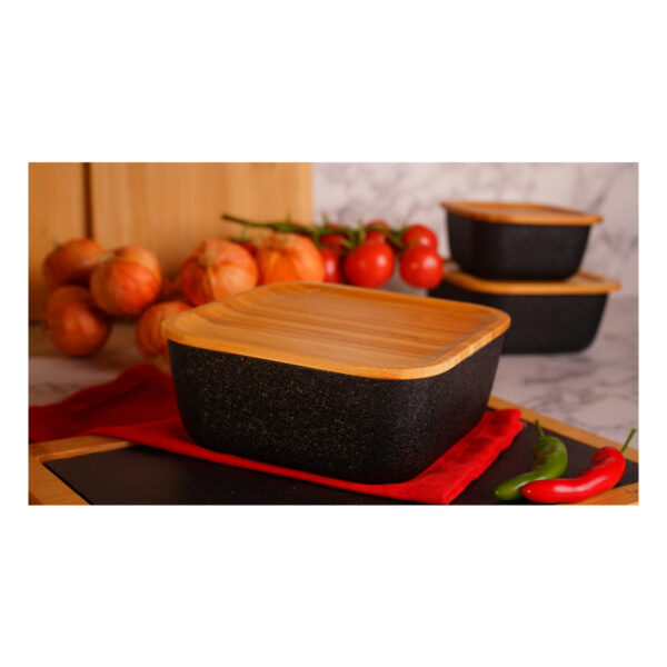 ظرف نگهدارنده غذا گرانیت 15 سانتی متر 800 میلی لیتر مشکی اسلالوم بامبوم B3782 Iran Home Appliances لوازم خانگی ایران