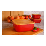 ظرف نگهدارنده غذا گرانیت 15 سانتی متر 800 میلی لیتر قرمز اسلالوم بامبوم B3783 Iran Home Appliances لوازم خانگی ایران