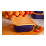 ظرف نگهدارنده غذا گرانیت 15 سانتی متر 800 میلی لیتر آبی اسلالوم بامبوم B3784 Iran Home Appliances لوازم خانگی ایران