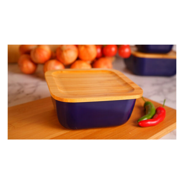 ظرف نگهدارنده غذا گرانیت 15 سانتی متر 800 میلی لیتر آبی اسلالوم بامبوم B3784 Iran Home Appliances لوازم خانگی ایران