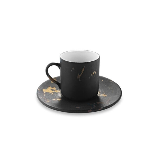 سرویس فنجان و نعلبکی 6 نفره مشکی طلایی روملیا بامبوم B4404 Iran Home Appliances لوازم خانگی ایران