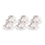 سرویس فنجان و نعلبکی 6 نفره سفید فیگور بامبوم B4406 Iran Home Appliances لوازم خانگی ایران