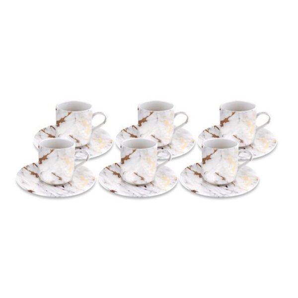 سرویس فنجان و نعلبکی 6 نفره سفید فیگور بامبوم B4406 Iran Home Appliances لوازم خانگی ایران