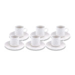 سرویس فنجان و نعلبکی 6 نفره سفید فیگور بامبوم B4409 Iran Home Appliances لوازم خانگی ایران