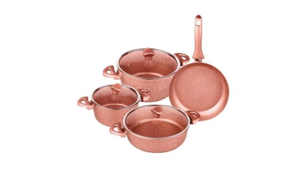 سرویس قابلمه 7 پارچه رزگلد گرانیت گلوک تاشوو T4344 Iran Home Appliances لوازم خانگی ایران
