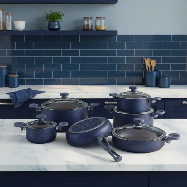 سرویس قابلمه 11 پارچه گرانیت آبی نفتی یورک ریوالد 6501111-0116 | لوازم خانگی ایران