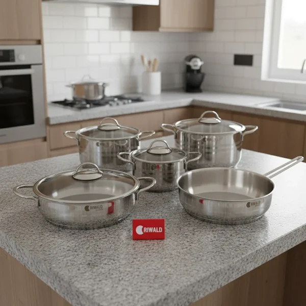 سرویس قابلمه 9 پارچه استیل براق لیورپول ریوالد 6801209-1022 | لوازم خانگی ایران
