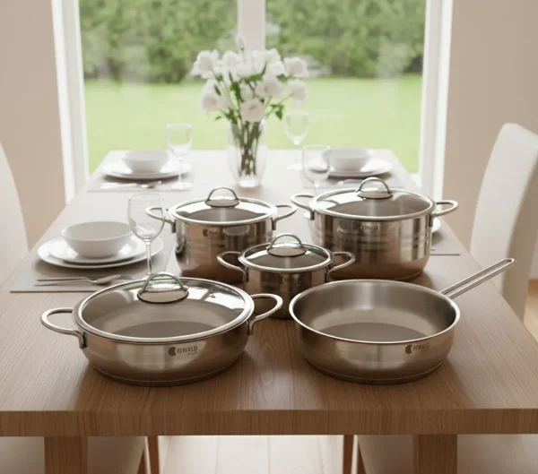 سرویس قابلمه 9 پارچه استیل براق لیورپول ریوالد 6801209-1022 | لوازم خانگی ایران