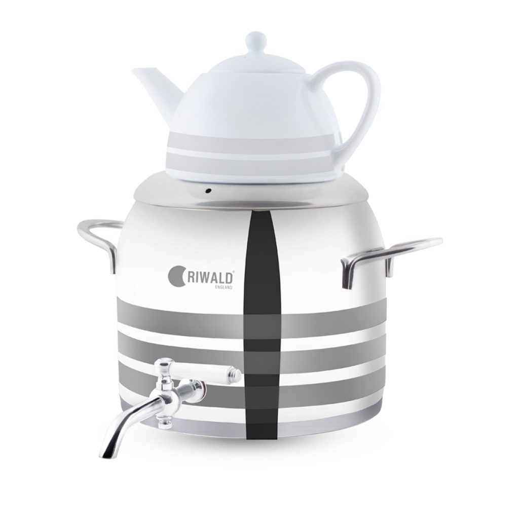 سماور روگازی 1.0 + 5.8 لیتر استیل براق لیورپول ریوالد 6818136-1022