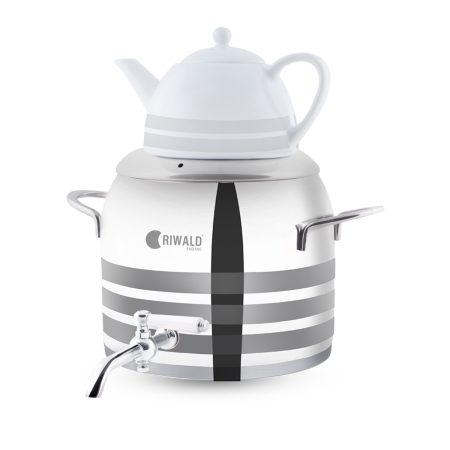 سماور روگازی 1.0 + 5.8 لیتر استیل براق لیورپول ریوالد 6818136-1022