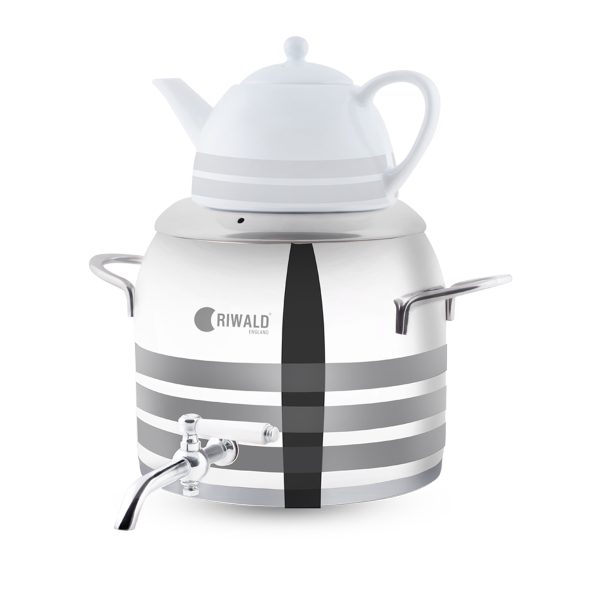 سماور روگازی 1.0 + 5.8 لیتر استیل براق لیورپول ریوالد 6818136-1022