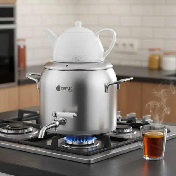 سماور روگازی 1.0 + 5.8 لیتر استیل مات لیورپول ریوالد 6818166-1020