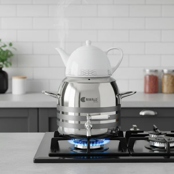 سماور روگازی 1.0 + 5.8 لیتر استیل براق لیورپول ریوالد 6818166-1022 | لوازم خانگی ایران
