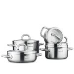 سرویس قابلمه 8 پارچه استیل براق آلبا کرکماز 2795 | لوازم خانگی ایران