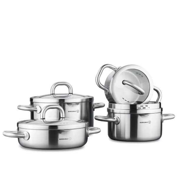 سرویس قابلمه 8 پارچه استیل براق آلبا کرکماز 2795 | لوازم خانگی ایران