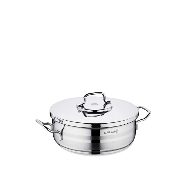 قابلمه کوتاه 24*8 سانتی متر 3.5 لیتر استیل براق آسترا ۲ کرکماز 2034