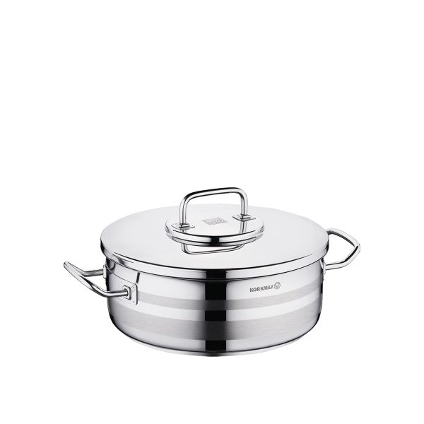 قابلمه کوتاه 30*11 سانتی متر 7.5 لیتر استیل براق آسترا ۲ کرکماز 2037