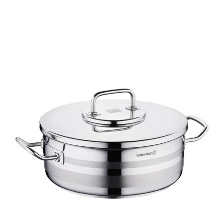 قابلمه کوتاه 40*20 سانتی متر 25 لیتر استیل براق آسترا ۲ کرکماز 2040