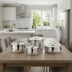 سرویس قابلمه 9 پارچه استیل براق آسترا ۲ کرکماز 2050 | لوازم خانگی ایران