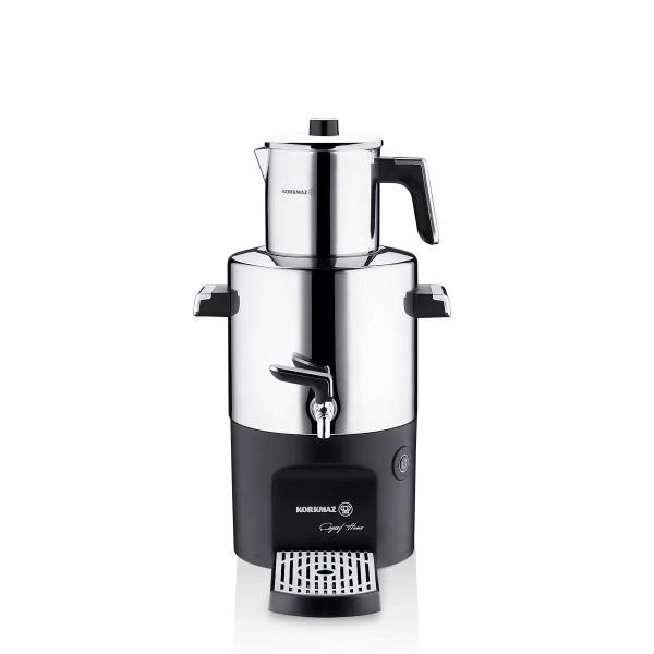 سماور برقی 2000 وات 1.3 + 3.7 لیتر استیل براق چای شف کرکماز 844-01