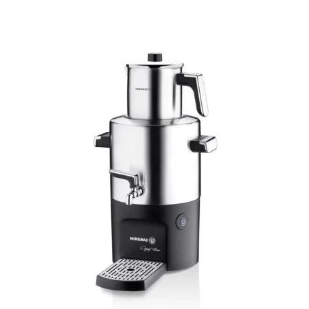 سماور برقی 2000 وات 1.3 + 3.7 لیتر استیل مات چای شف کرکماز 844 | لوازم خانگی ایران