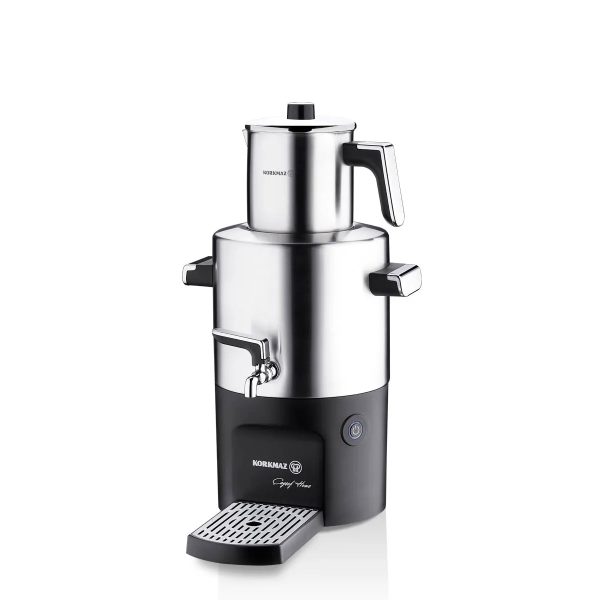 سماور برقی 2000 وات 1.3 + 3.7 لیتر استیل مات چای شف کرکماز 844 | لوازم خانگی ایران