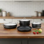 سرویس قابلمه 7 پارچه گرانیت مشکی دوریا کرکماز 2960 | لوازم خانگی ایران