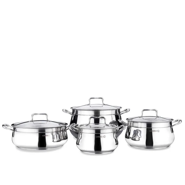 سرویس قابلمه 8 پارچه استیل براق ایستیما کرکماز 1958 | لوازم خانگی ایران