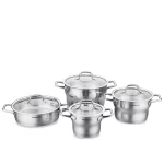 سرویس قابلمه 8 پارچه استیل مات فستیوا کرکماز 1957 | لوازم خانگی ایران