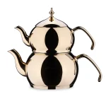 کتری و قوری 1.1 + 2.0 لیتر استیل براق هاندان کرکماز 222-02 | لوازم خانگی ایران