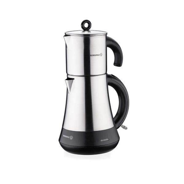 چای ساز اتوماتیک برقی 1600 وات 1.3+1.3 لیتر استیل هاشباغچه کرکماز 851-01 | لوازم خانگی ایران