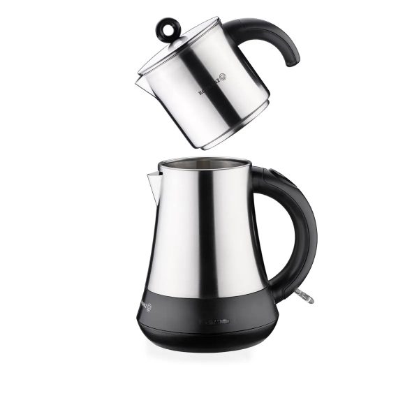 چای ساز اتوماتیک برقی 1600 وات 1.3+1.3 لیتر استیل هاشباغچه کرکماز 851-01 | لوازم خانگی ایران