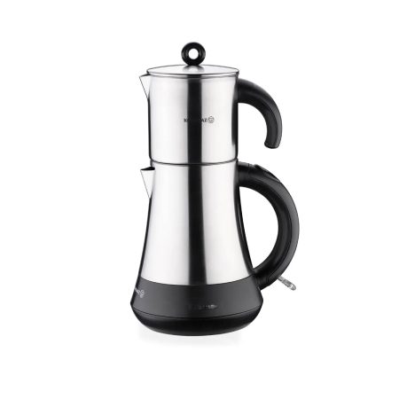 چای ساز اتوماتیک برقی 1600 وات 1.3+1.3 لیتر استیل هاشباغچه کرکماز 851-01 | لوازم خانگی ایران