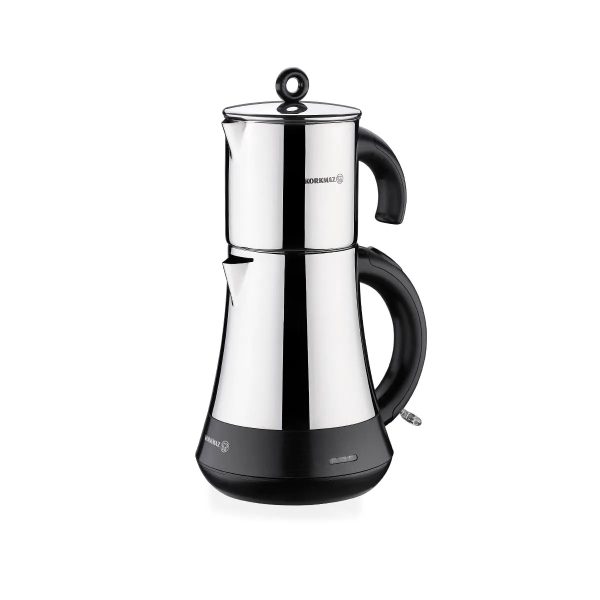 چای ساز اتوماتیک برقی 1600 وات 1.3+1.3 لیتر استیل هاشباغچه کرکماز 851 | لوازم خانگی ایران