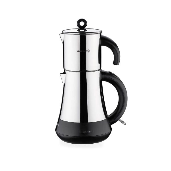 چای ساز اتوماتیک برقی 1600 وات 1.3+1.3 لیتر استیل هاشباغچه کرکماز 851 | لوازم خانگی ایران