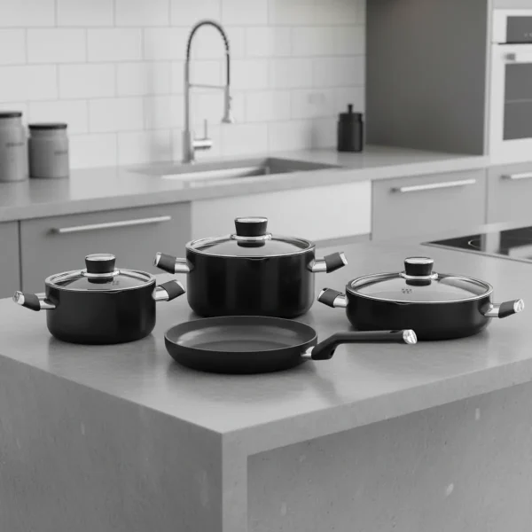 سرویس قابلمه 7 پارچه سرامیک مشکی لنا کرکماز 3891 | لوازم خانگی ایران